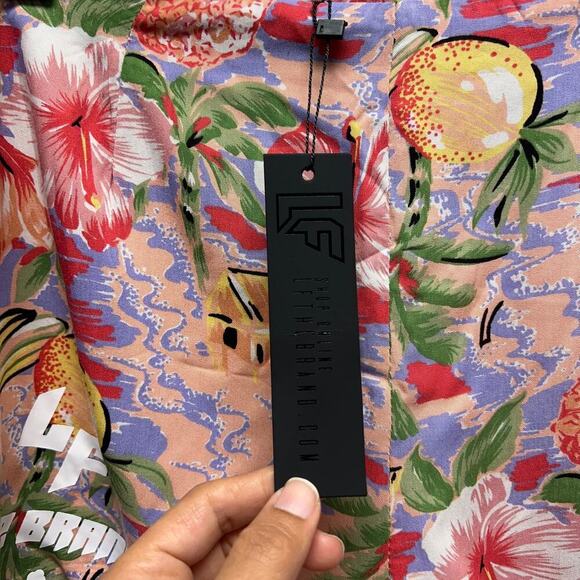 LF The Brand Floral‎ Tropical Shorts Pink Green - Picture 4 of 7